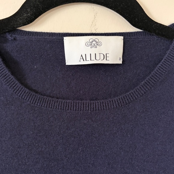 Allude Navy Cap Sleeve Cashmere Sweater - Picture 2 of 5